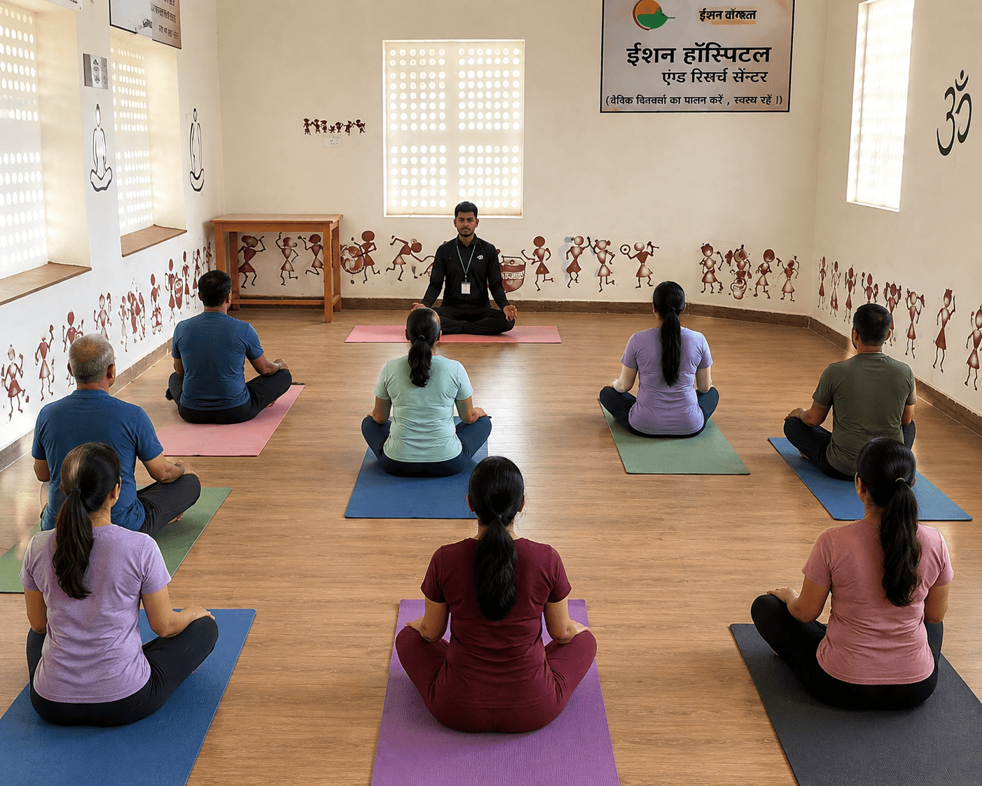 Guided yoga and pranayama session run as part of a community outreach camp