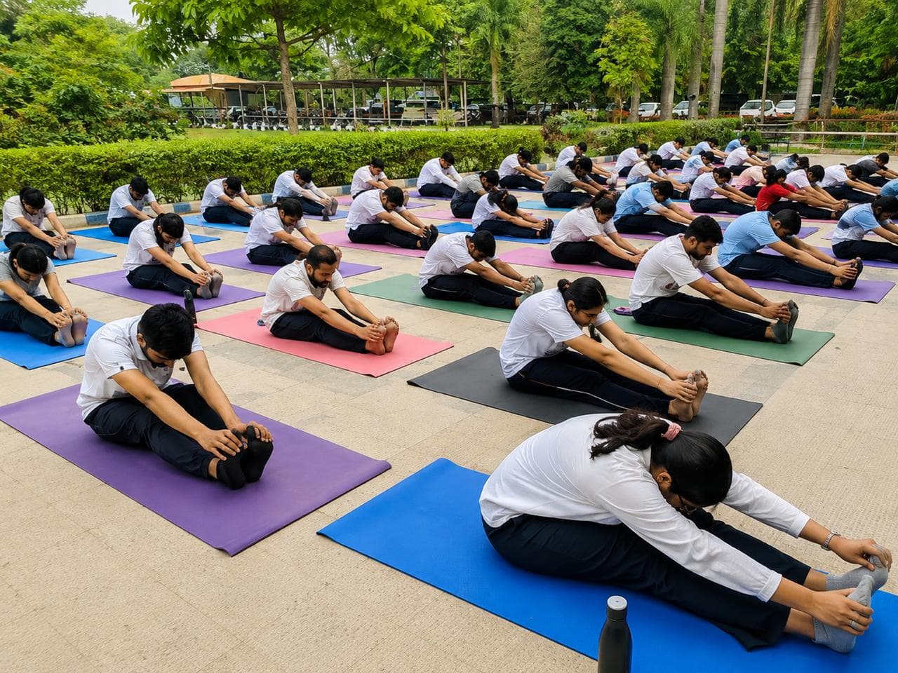 Guided yoga and pranayama session run as part of a community outreach camp
